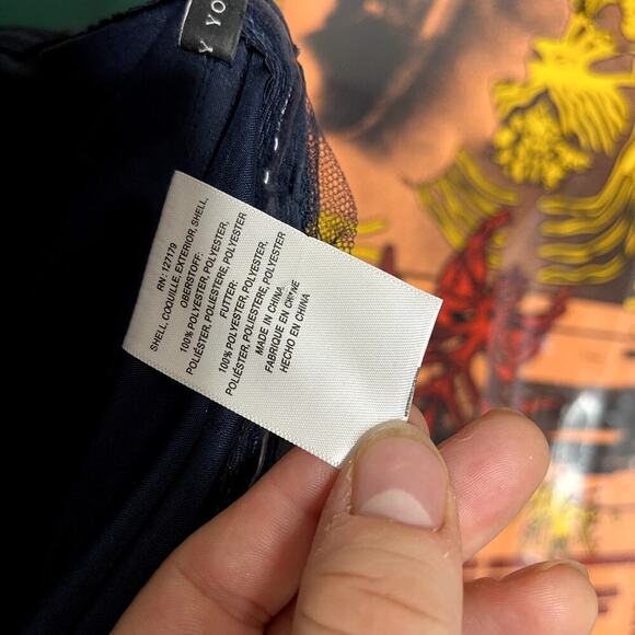 Jenny Yoo Annabelle Convertible Navy Tulle Sweetheart Strapless Dress Size 14 - Picture 12 of 12